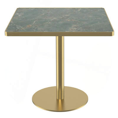 Square Modern Dinning Table 31.5 Inches Bistro Table Tulip Table With Faux Marble Top,Easy Assemble,Sturdy Metal Frame Diameter