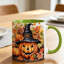 Spooky Halloween Ceramic Mug with Witch Hat & Pumpkin Design Cup Suitable for Home, Parties, Gifts, Autumn Fall Decorations.