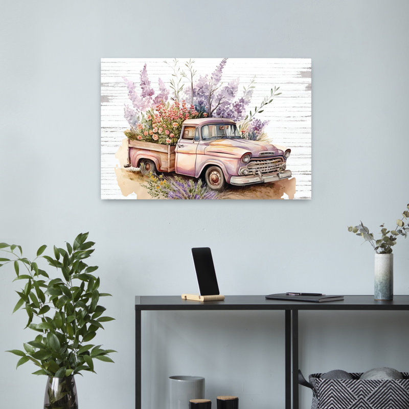 Camion à fleurs rétro I, H 16 po x l 24 po