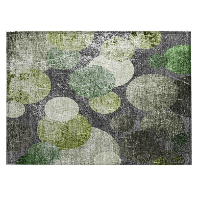 Lipan Abstract Indoor / Outdoor Rug, Rectangle 1'8" x 2'6"
