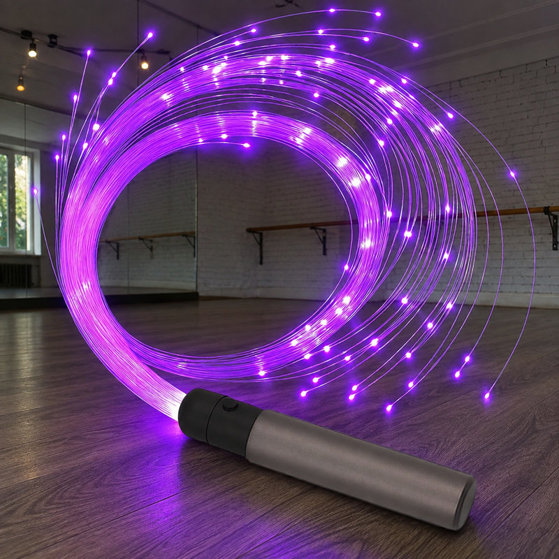 Rechargeable Fiber Optic LED Whip Light Designed for Dance Performances