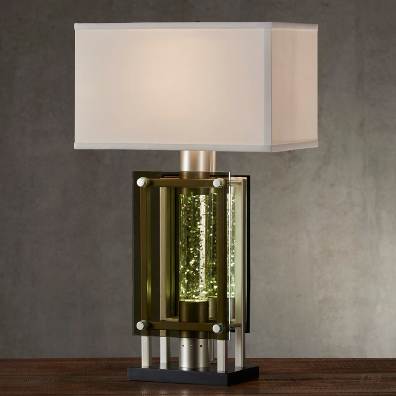 Lampe de table moderne au fini argenté avec lumière dansante, idéale pour les tables de chevet et de bout, luxueuse décoration intérieure