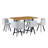Compact Modern Dining Table Set With Storage, Mdf And Metal Construction