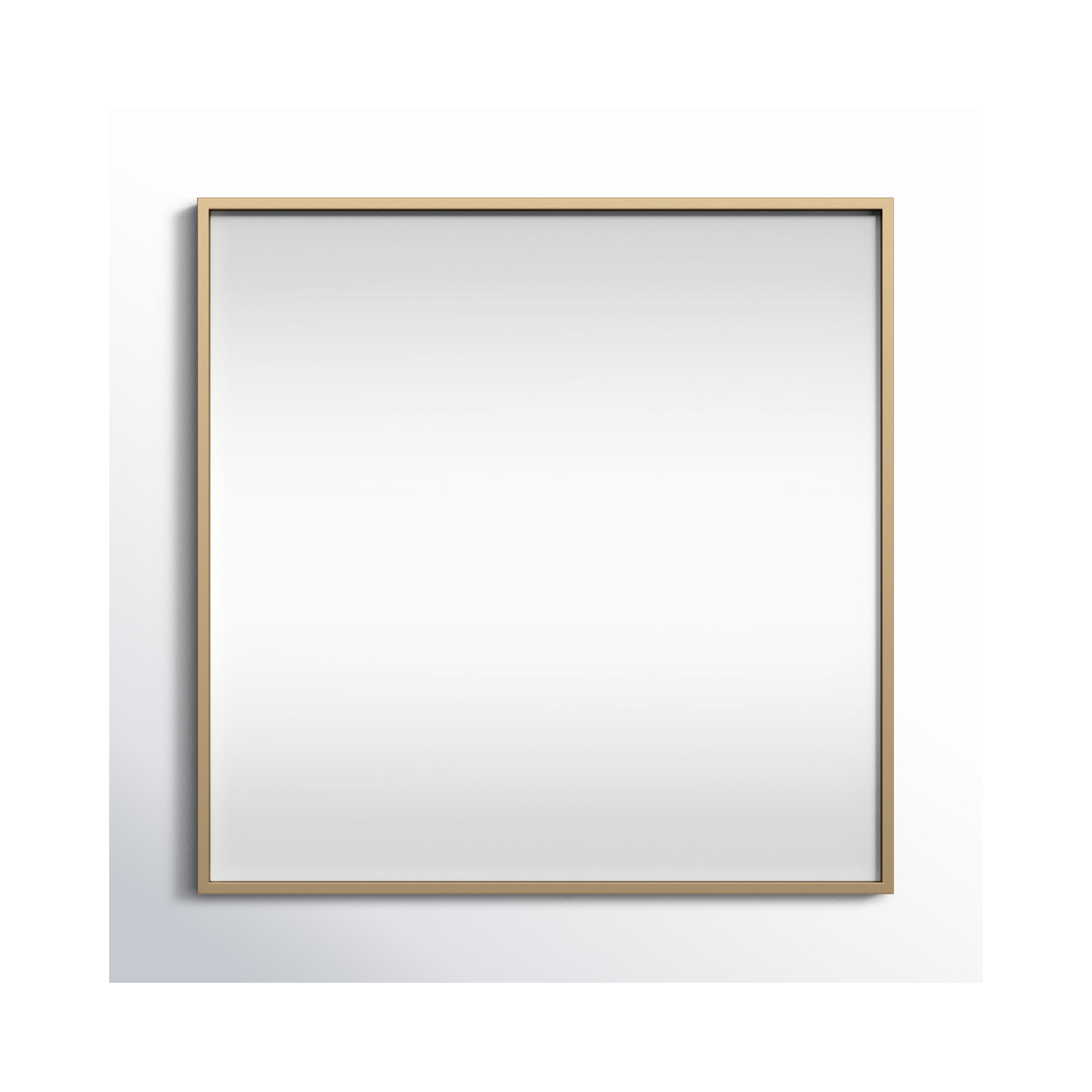 Valparaiso Metal Square Wall Mirror, 24"  x 24" , Brass