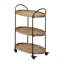 Chariot-bar en bois 23 pouces avec 3 plateaux de rangement