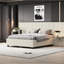 Grand lit plateforme tapissier avec grande tête de lit, mobilier de chambre à coucher, velours, cadre de lit-1105429283