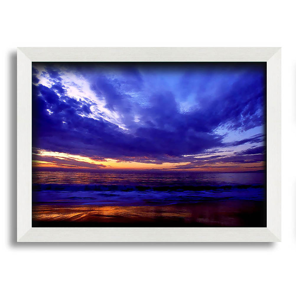 Gerahmtes Poster Blue Lilac Sunset Ocean