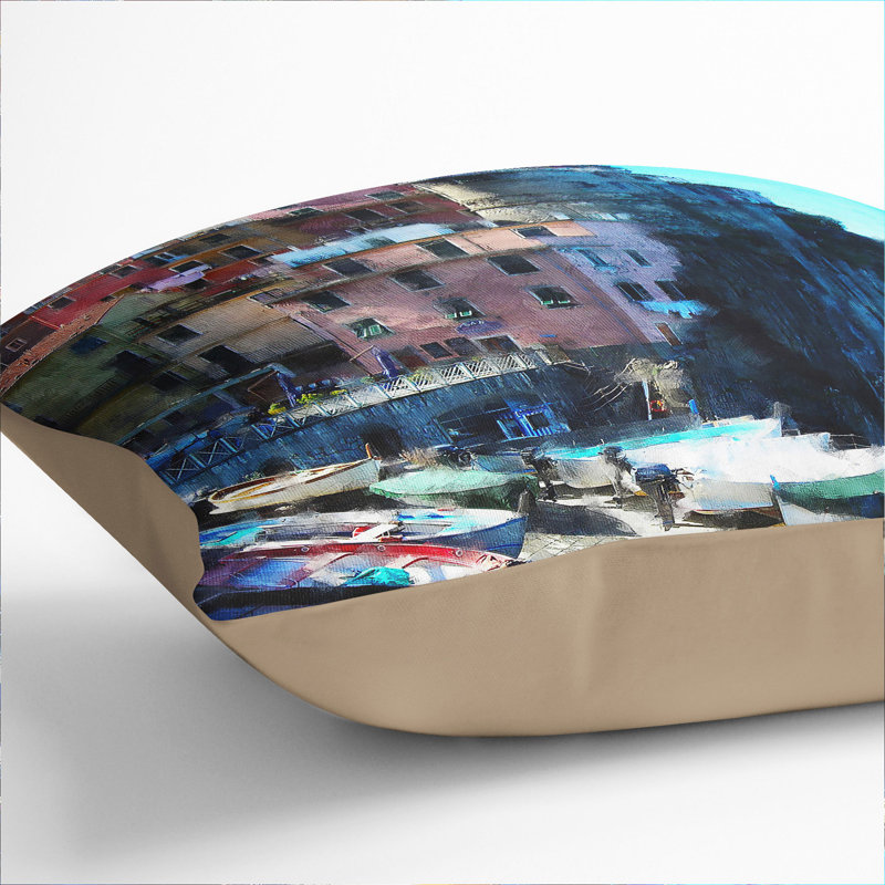Cinque Terre in Italy Vol.1 Scatter Cushion, 40cm H x 40cm W x 15cm D, Stone