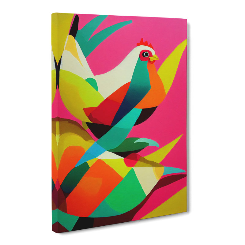 Chicken Hydrodipped - Wrapped Canvas, 50cm H x 35cm W x 3cm D