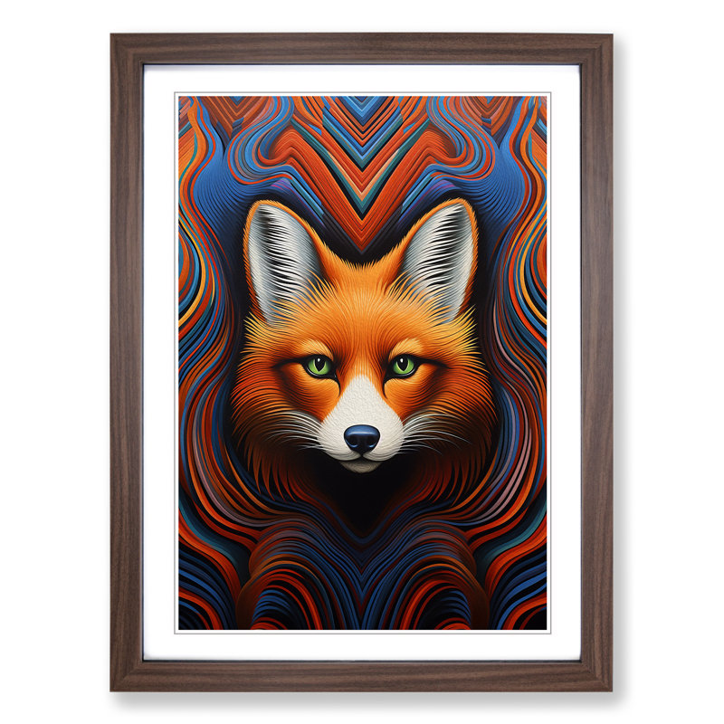 Single Picture Frame Print on Wood, Walnut Framed, 34cm H x 25cm W