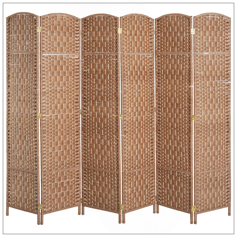 Paravent en osier de 6 pi de hauteur 6 panneaux pour plus d'intimité et de décoration, finition naturelle