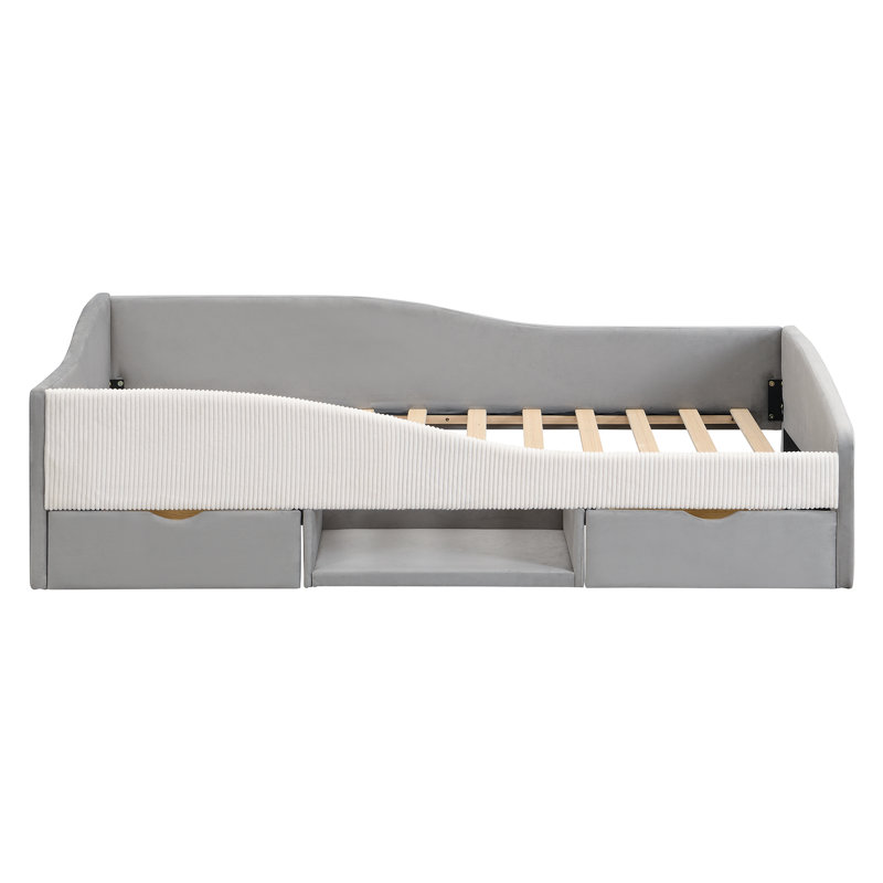 Lits avec rangement, lit de jour simple en velours aggloméré, chambre d'enfant moderne