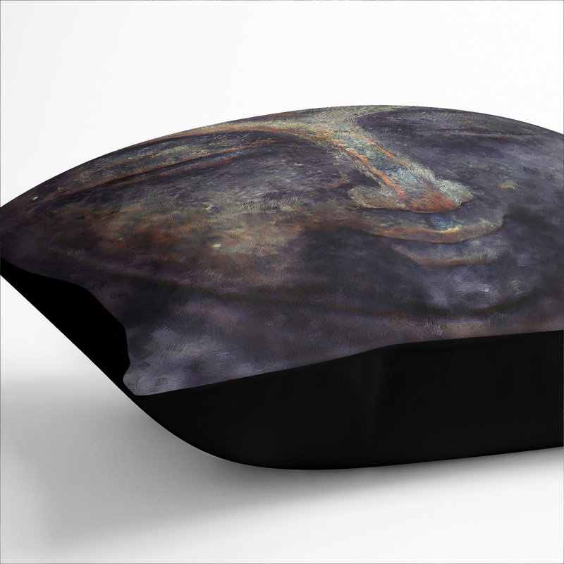 Buddha Statue Vol.10 Painting Square Throw Cushion, Black, 40cm H x 40cm W x 15cm D