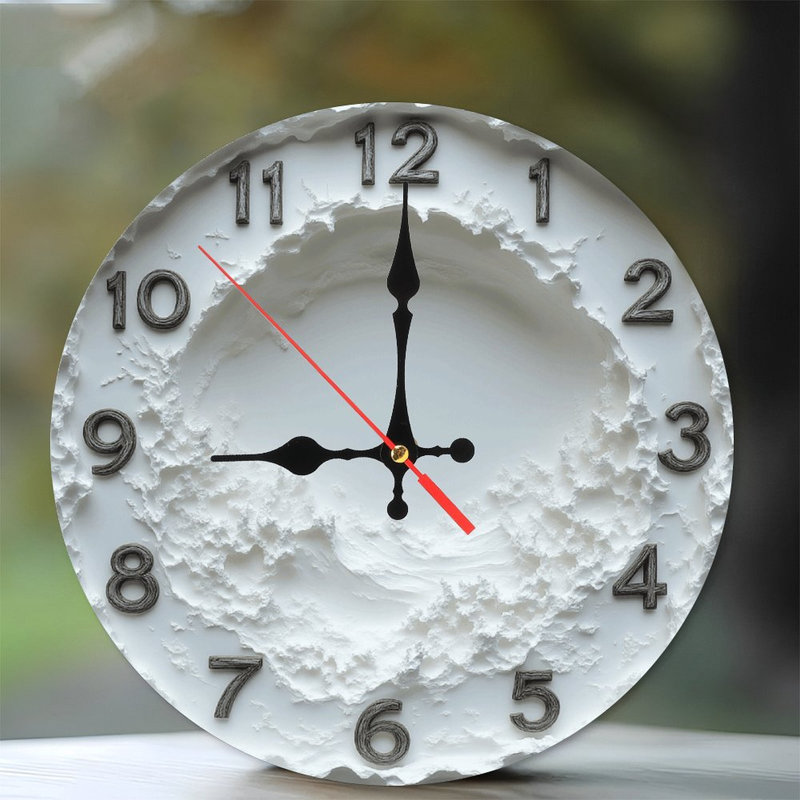 Horloge murale blanche texturée
