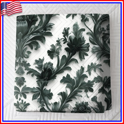 Intricate Floral Motif Quilted Bedspread All Sizes