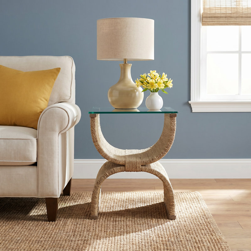 Melange Lenny Woven End Table