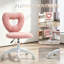 Mignon fauteuil de bureau rotatif, fauteuil pivotant à dossier en forme de cœur, fauteuil de bureau sans accoudoir, fauteuil de coiffeuse pivotant