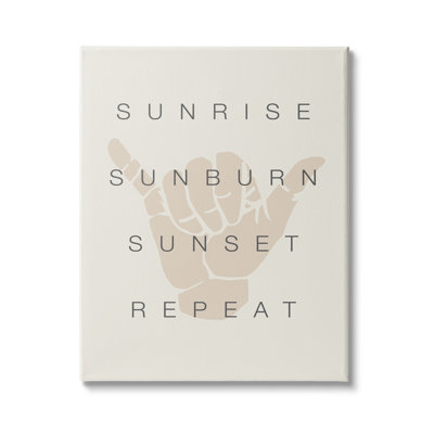 «Sunrise Sunburn Sunset Sunset Beach» par - Art textuel