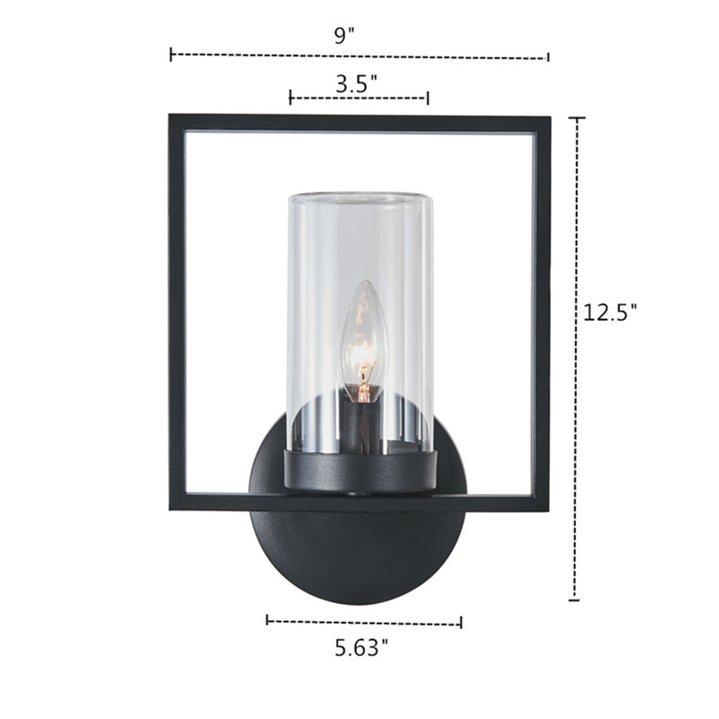 Dimarco Aluminum Wall Light, 12.5" H x 9" W x 5.5" D, Textured Black