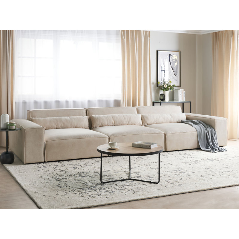Netanya 3 Seater Sofa, Beige Velvet
