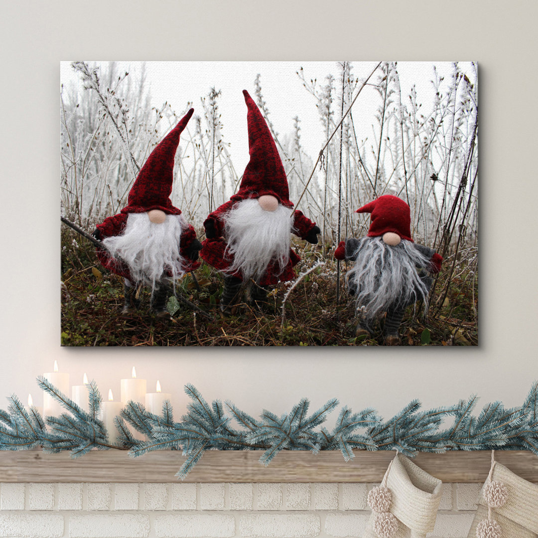 Christmas Holiday Celebration Santa Claus - Wrapped Canvas Photograph IDEA4WALL 