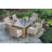 Akiva 7 Pc. Teak & Grey Sintered Stone Dining Table With Ash Wicker Dining Chairs