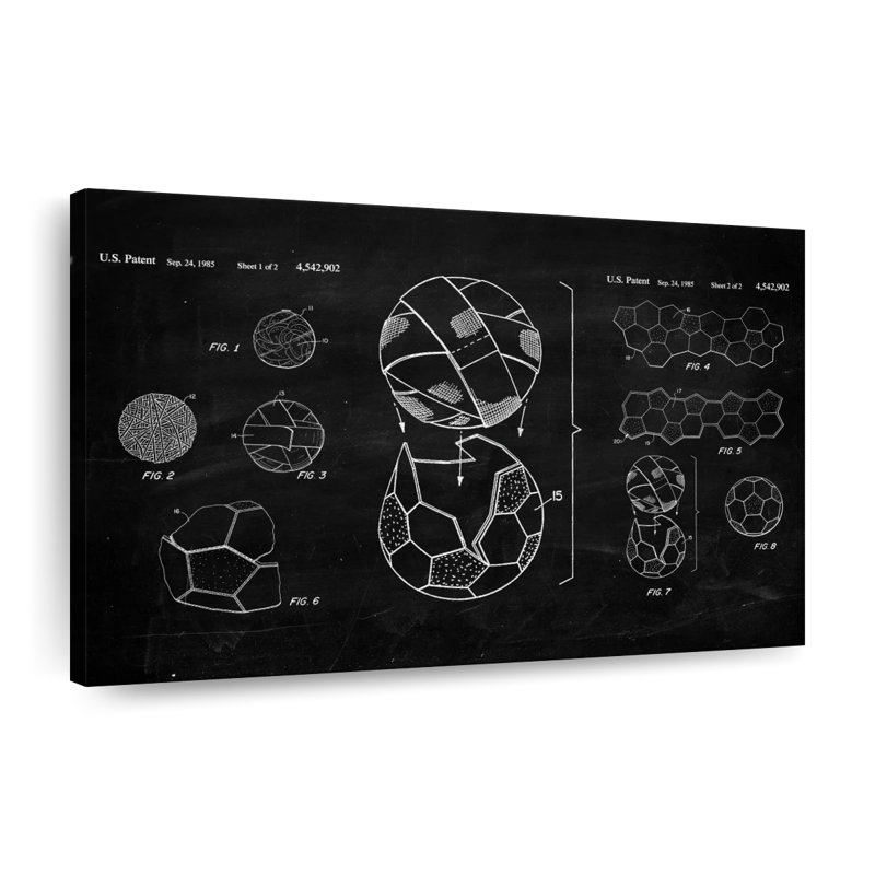 «Soccer Ball BW», brevet sur toile, H 8 po x l 12 po x P 1 po