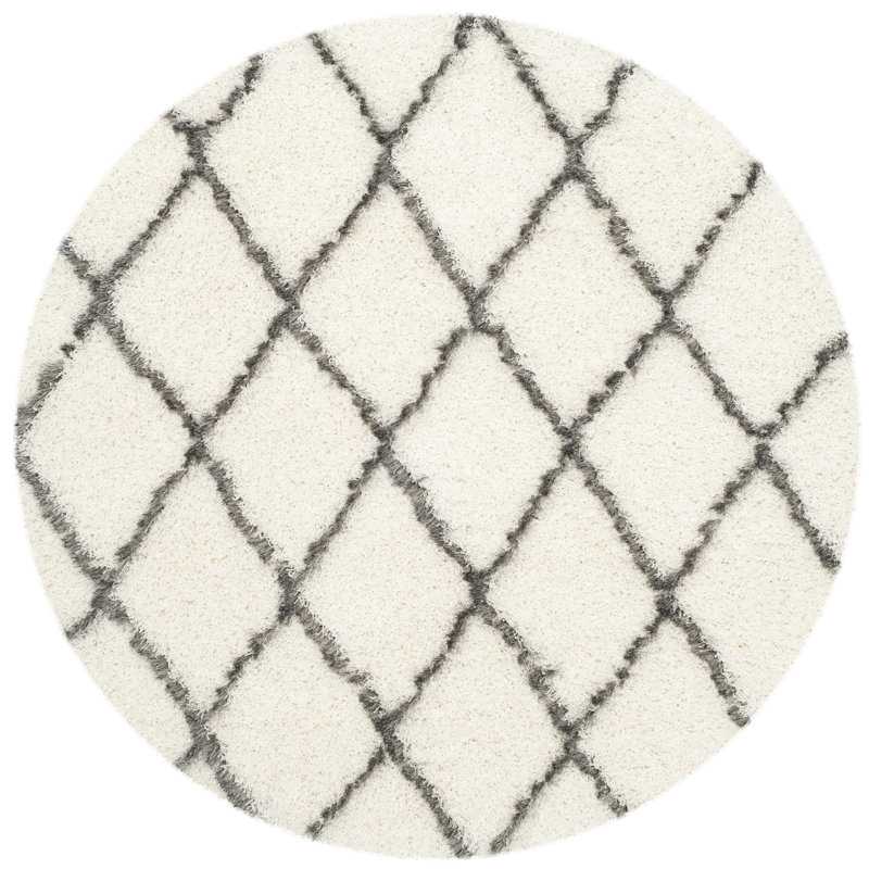 Sg-Msg-Moroccan Shag Performance Geometric Rug, Round 7'
