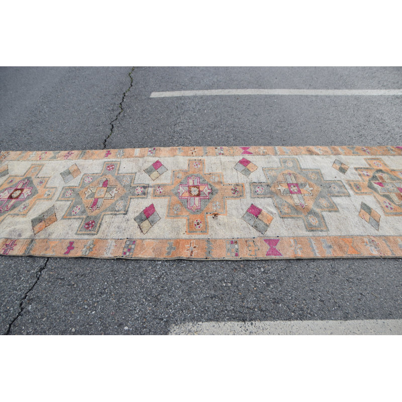 Tapis de couloir turc vintage pour couloirs et cuisines Herki, design oriental antique