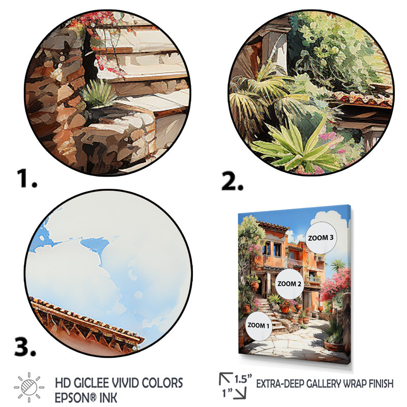 Reproduction d'art sur toile, espagnol Hacienda fauvisme I, H 20 po x l 12 po x P 1 po, Toile tendue