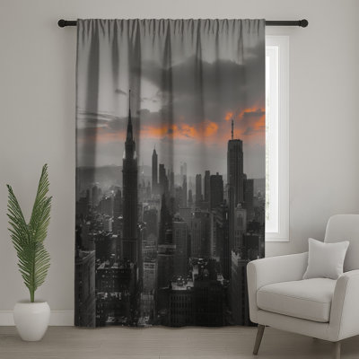 New York City Skyline, rideaux transparents et occultants - 1 panneau