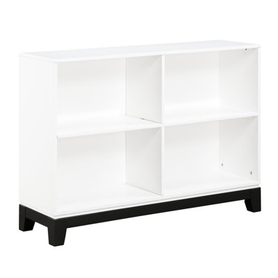4-shelf Bookcase In White Rustic Design - Wooden Furniture For Home Office Wood Bedroom & Living Area