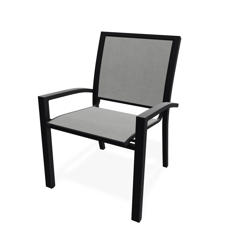 Chaise de café empilable Kendall, Noir, Alliage Sunbrella®