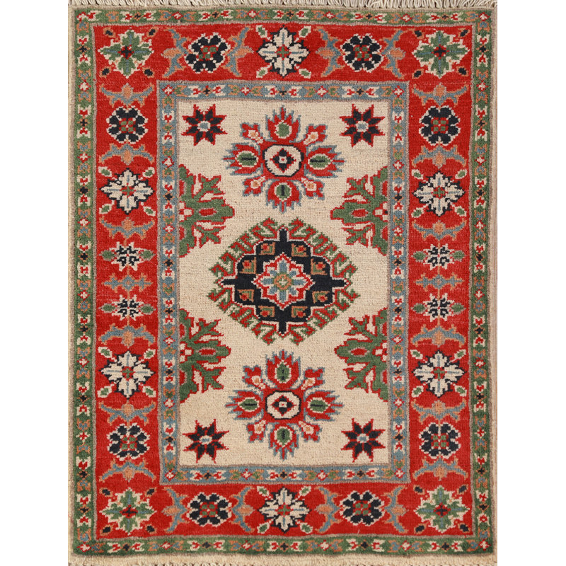 Tapis décoratif fait à la main Kazak 2x3
