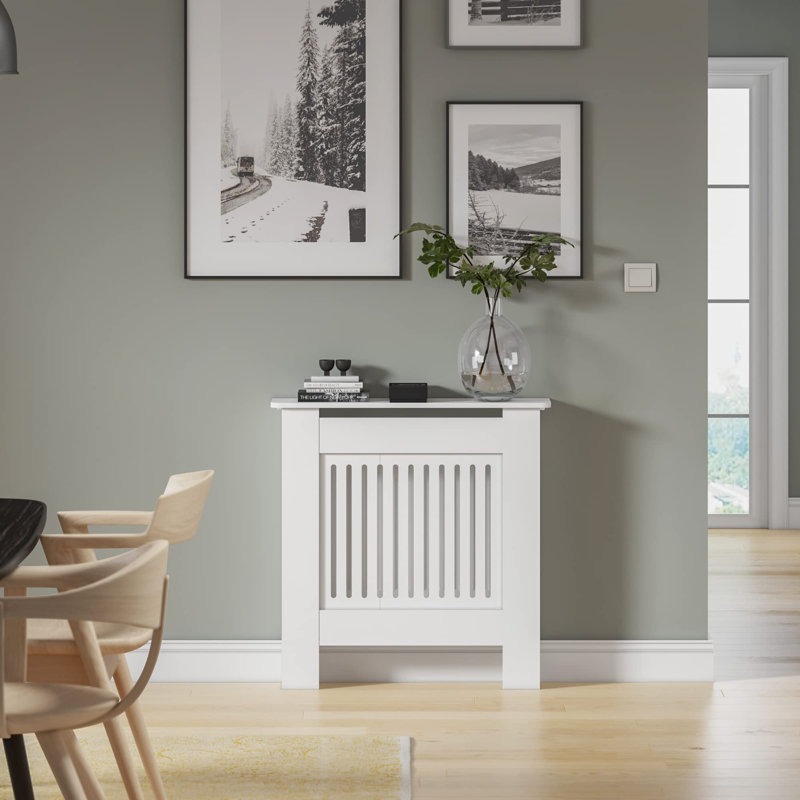 Raeford Radiator Cover, 82cm H X 78cm W X 19cm D, White