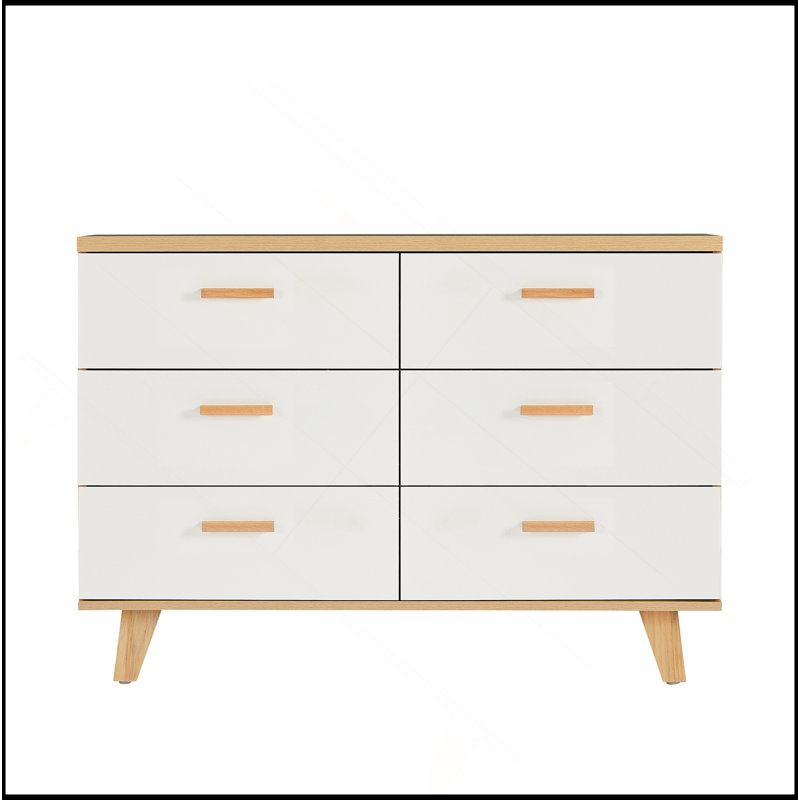 Commode à tiroirs, armoire de bar, armoire de rangement Buffet Buffet, console de service de table Tablestorge Cabinets, pieds en bois massif avec poignée en bois massif pour la salle à manger