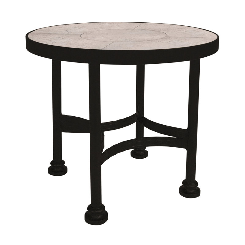 Classico Outdoor Round Side Table, Carbon Black, Summit Gray