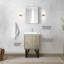 24 po Large meuble-lavabo rustique pour salle de bain avec surface en quartz blanc, robinet en nickel brossé et comptoir de salle de bain en forme de miroir à 18 coquilles, vache modèle