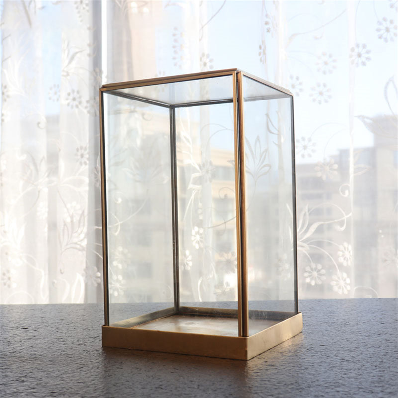 Floreine Glass Decorative Box, 7.68" H x 4.72" W x 4.72" D