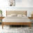 Rubberwood Platform Bed in Light Walnut