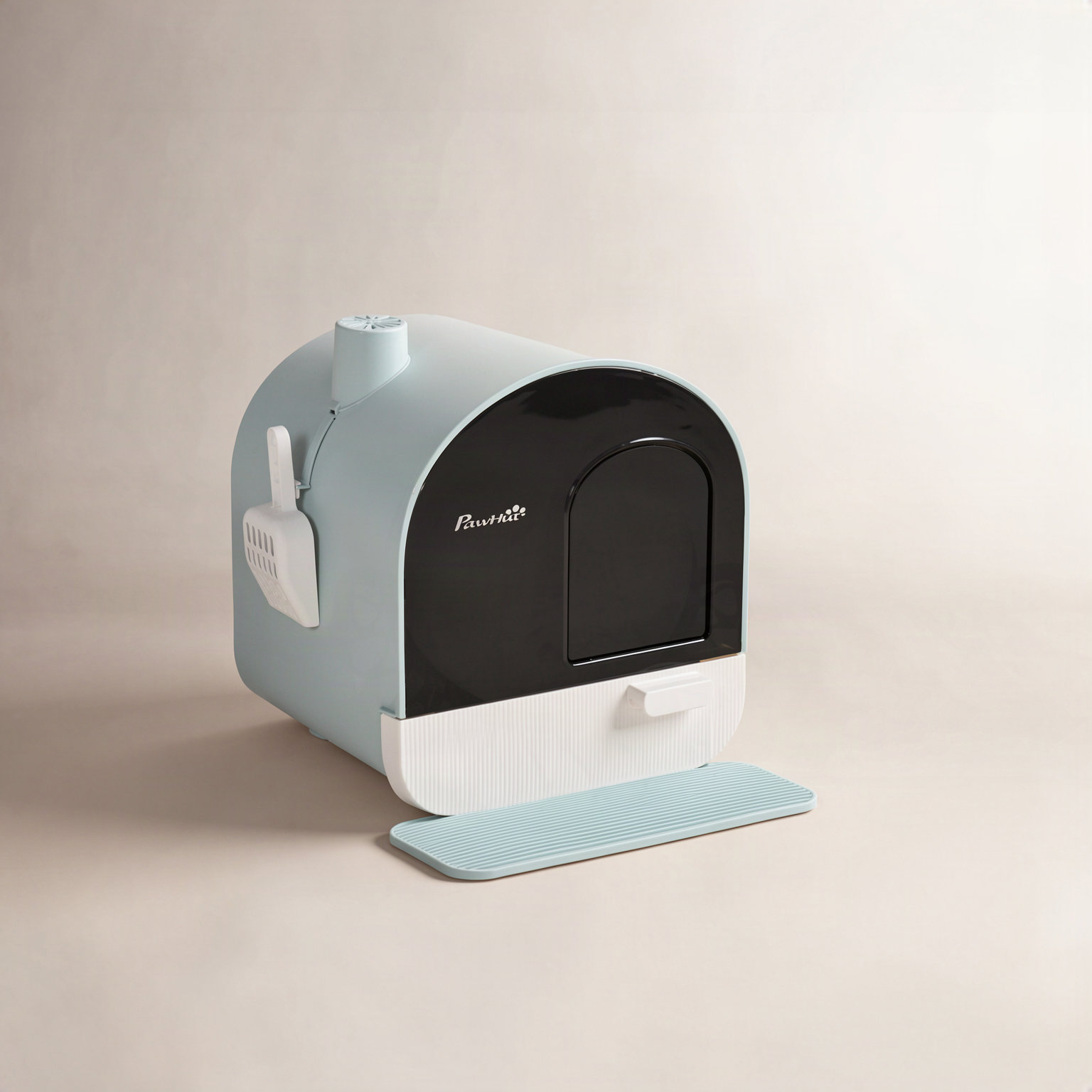 Sabrina Enclosed Litter Box with Scoop, Green