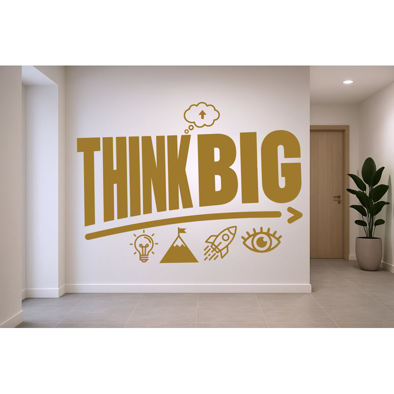 Adhésif décoratif «Think Big Idea», ampoule pour bureau, 35 po x 50 po, Brun