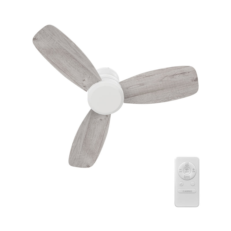 Télécommande de ventilateur de plafond à 3 pales 44 po sans lumière 44 po, Blanc / Gris