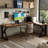 Brown L-Shaped Solid Wood desk-108678452-108678449