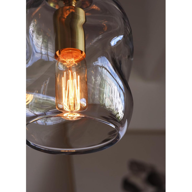 Ensemble de 2 lampes sphériques en verre transparent Modern Contemporacy