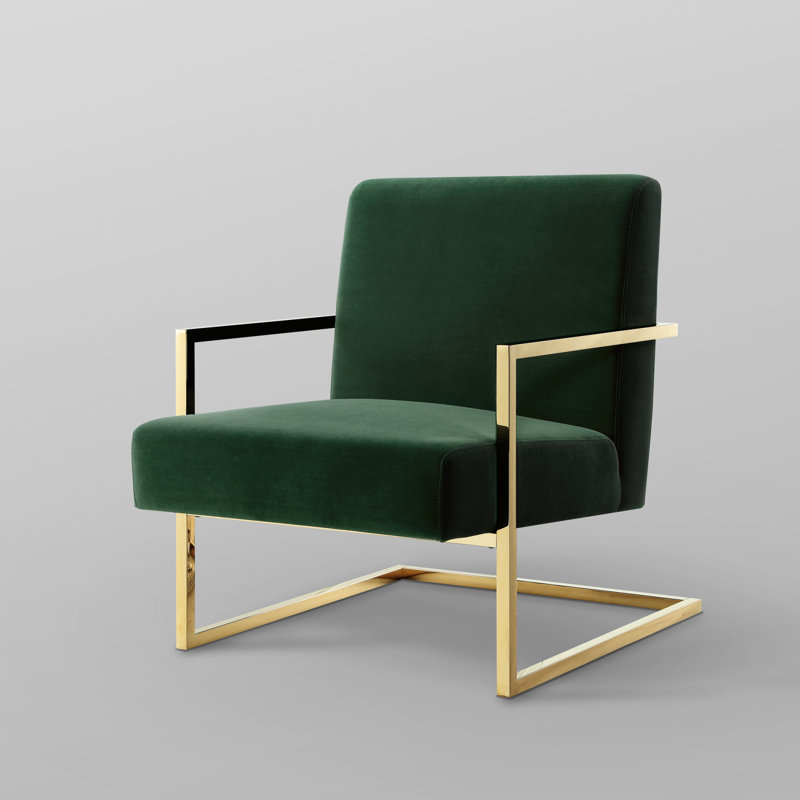 Fauteuil Keenan, Or, Vert/doré