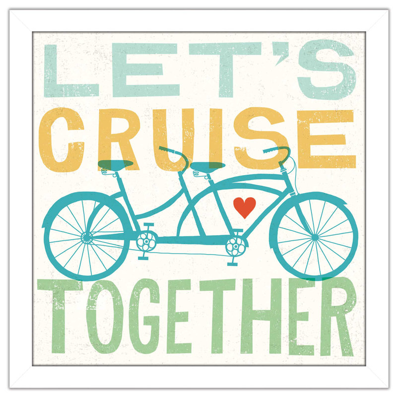 «Lets Croisières Ensemble I», art textuel, H 21,5 po x l 21,5 po x P 0,75 po, Cadre blanc