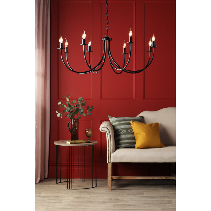 - Light Matt Black Pendant, 285cm H x 100cm W x 100cm D, 8 Lights