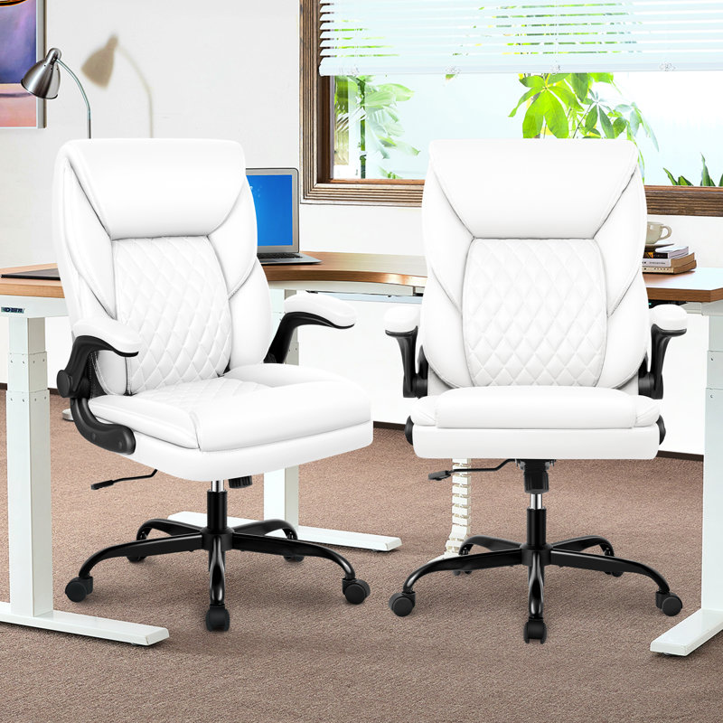 Fauteuil de bureau ergonomique en similicuir, Noir