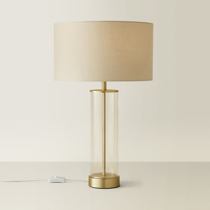 Glass Table Lamp, Beige